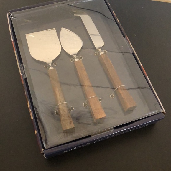 New Set of 3 Cheese Knives with Wood Handles Crafted in India - Picture 6 of 6